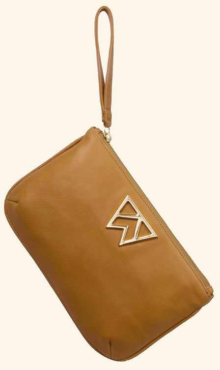 Risky Biz Wristlet in Camel & Camel