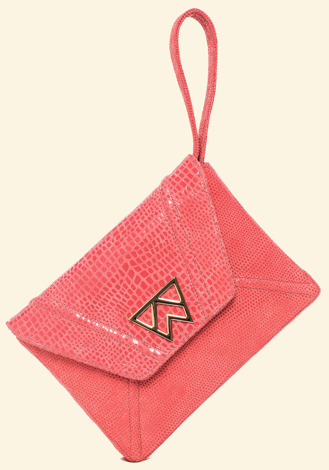 Cloud 9 Clutch in Watermelon Baby Croc & Lizard
