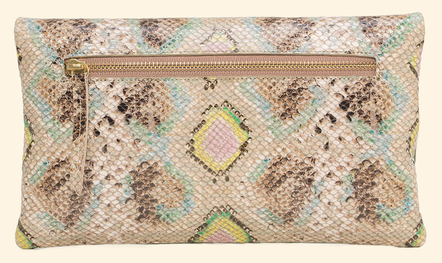 Flirty Little Foldover in Multi Python and Sea Green