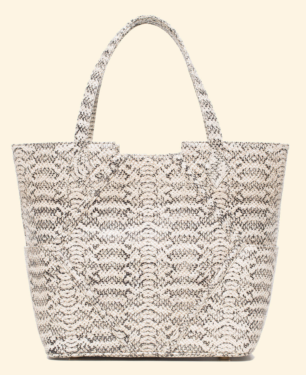 Paint The Town Tote in Black, White Python
