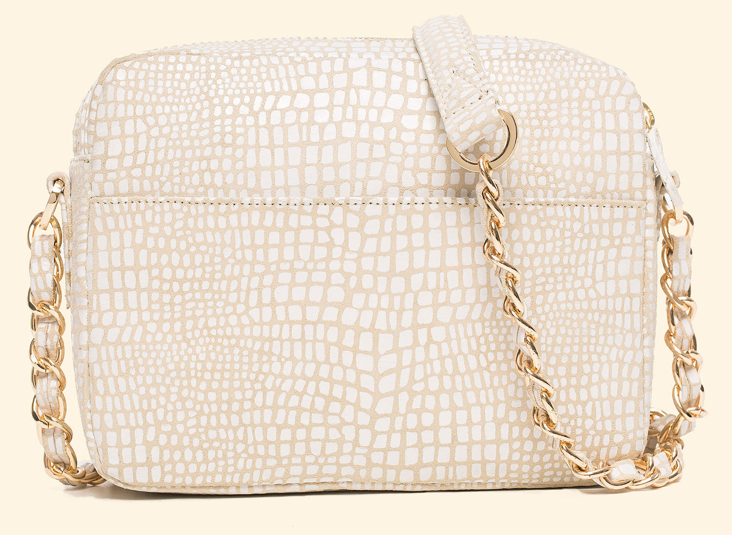 Mingle Mingle Mini in Stone White Baby Croc