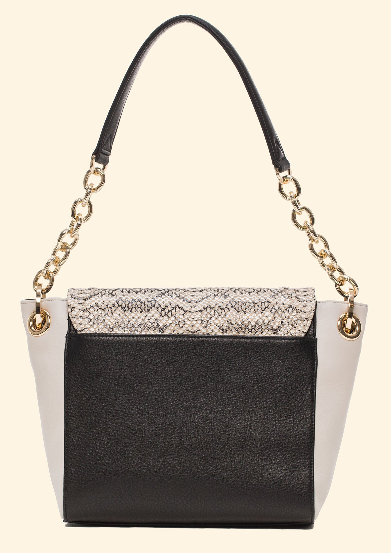 Pop The Champagne Shoulder in Black, White Python