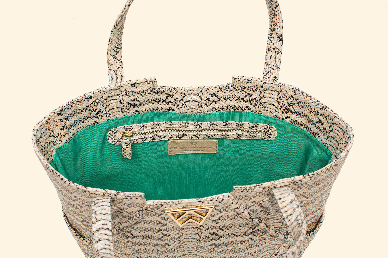 Paint The Town Tote in Black, White Python