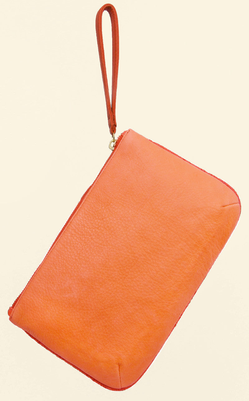 Risky Biz Wristlet in Coral & Salmon with Coral Serpentine